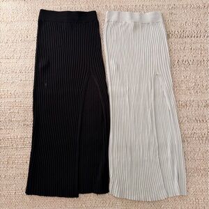 Wilfred Black and Gray Pleated Skirts
